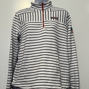 Coastal Nautical Preppy Vineyard Vines Pullover 1/4 Zip Sweater Women's size Med